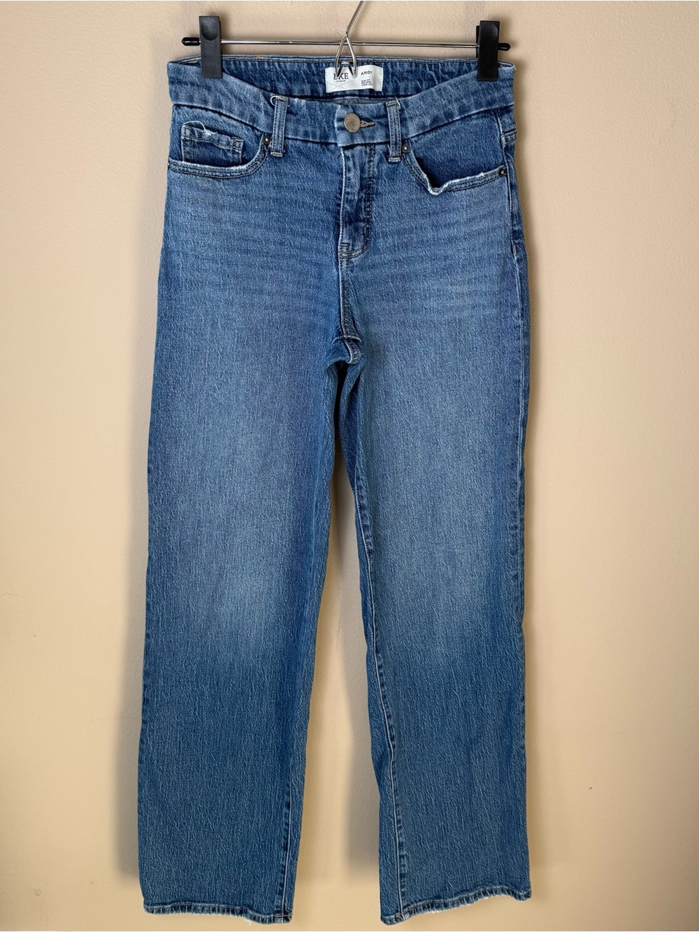 BKE Andi Slim Fit Mid-Rise Wide Leg Jeans Womens 27x34 Blue Denim Pants Buckle